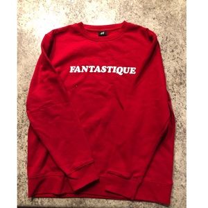 Bright red men’s pullover sweatshirt Large
